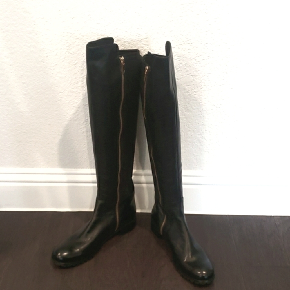 Michael Kors stretch knee high leather boot black size 8. Exceptional condition
